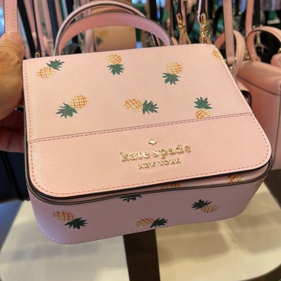 Kate Spade Staci Square Pineapple Crossbody Pink Multi - Picture 9 of 16